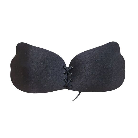 Self Adhesive Bra C Cup Backless Winged Goddess Black - Picture 1 of 10